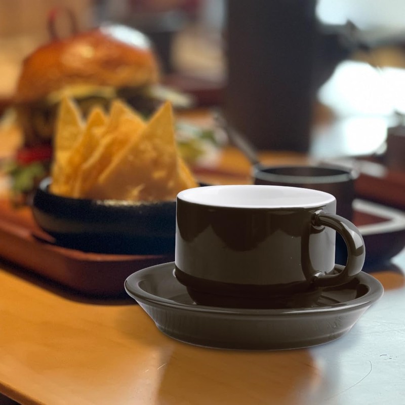 homEdge Premium Espresso Shot Cups and Saucers Set with Espresso