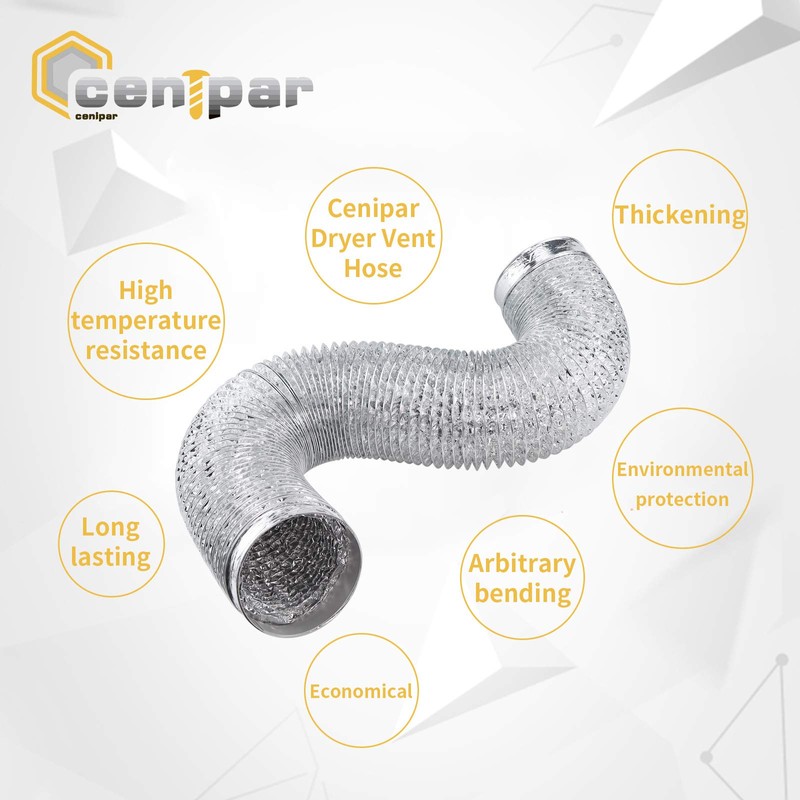 Cenipar Dryer Vent Hose-4 inch Ducting Vent Hose Flexible Aluminum