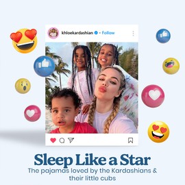 Zip N' Bear Buttery Soft Pajamas for Kids - Styled By Kardashians - Rollin' To Bed Pajamas For Girls - Naturally Hypoallergenic and Ultra-Breathable - Age 4 Years Multicolor