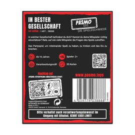 Pasmo Best Company Hot Edition Board Games for Adults New Year's Eve Drinking Game Cards for Game Evening, Party Card Game JGA Game, 38888