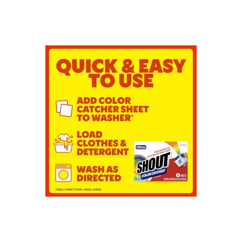 Shout Color Catcher, Dye-Trapping Sheets, 24 Sheets