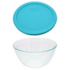 Pyrex 7402 6-Cup Sculpted Glass Mixing Bowl and 7402-PC 6/7-Cup
