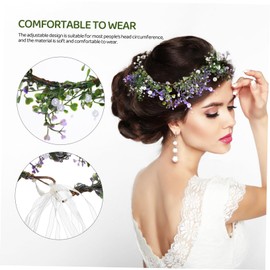 Healvian 2pcs Handmade Floral Crown Flower Headband for Women Hair Accessories for Weddings Birthdays Graduations Elegant Design with Lifelike Flowers and Leaves