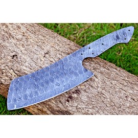 Knife DAMASCUS STEEL FORGED BLADE CLEAVER BUTCHER KNIFE BLANK BLADE CHEF KITCHEN KNIFE
