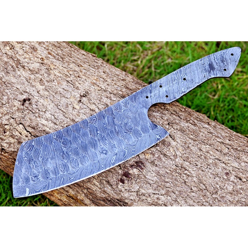 Knife DAMASCUS STEEL FORGED BLADE CLEAVER BUTCHER KNIFE BLANK BLADE