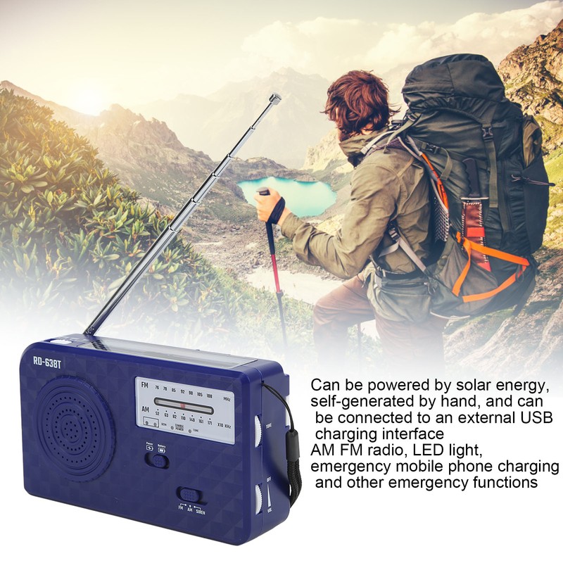 Hand Crank Solar Radio Multifunctional Emergency Radio With LED Flashlight