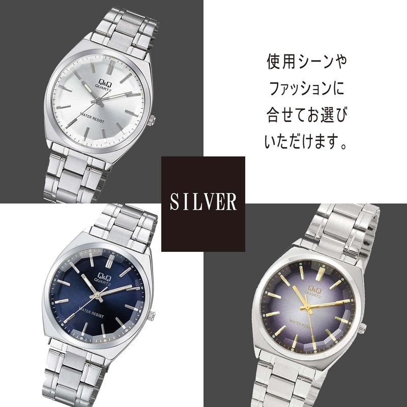 Citizen Q&Q QB78 Analog Wristwatch, Waterproof, Metal Band, and Others,