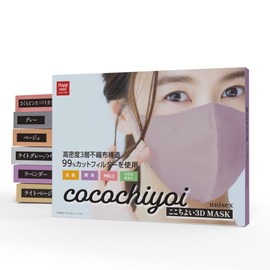 HAPPEAST, cocochiyoi 3D Non-Woven Mask, 20 Pieces, Fashion Mask, Blood Color Mask, 3D Mask, Non-Woven Fabric (Lender, 1)