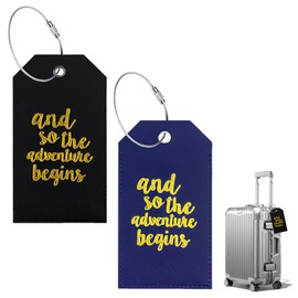 Pack of 2 Suitcase Tags, Air Travel, Leather Suitcase Tag, Waterproof Luggage Tag, Suitcase Tag for Cruises, Suitable for Hiking, Running, Cycling