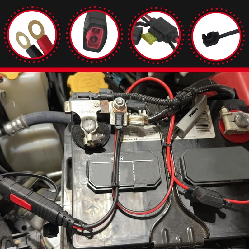 JRSHOME Upgrade Wire Harness for NOCO(R) GC008 X-Connect, M10 (3/8in)