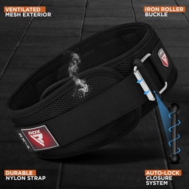 RDX Weight Lifting Belt, Curved Padded Back Lumbar Support, Fitness, Core Exercise Workout Bodybuilding Powerlifting Deadlifts Squats, Ladies Gents Men Women Home Gym Equipment