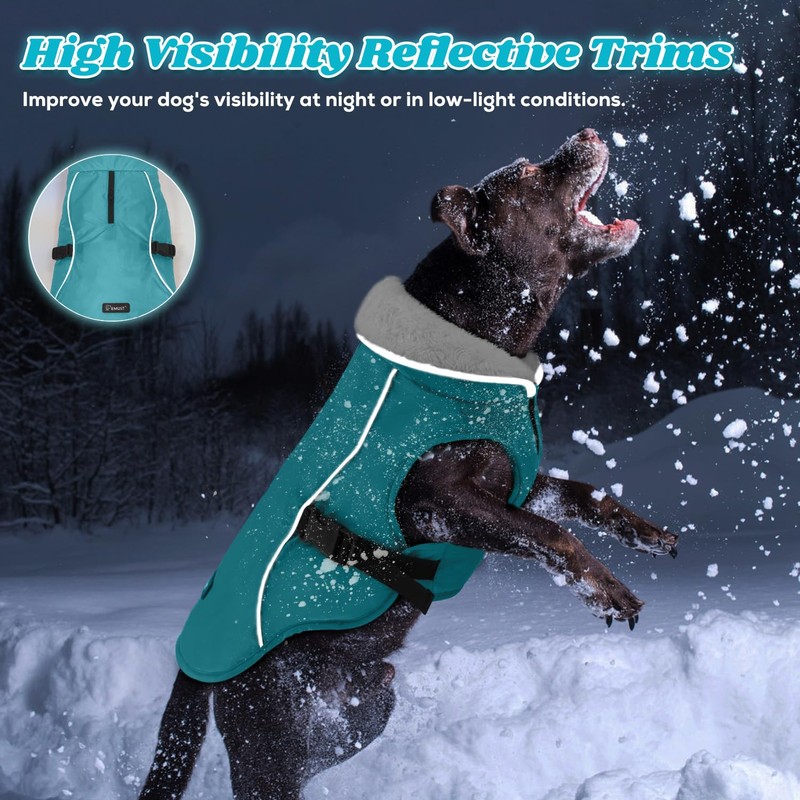 EMUST Winter Dog Jacket, Windproof Dog Apparel for Cold Weather,