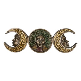 Ebros Gift Celtic Knotwork Wicca Sacred Triple Goddess Moon Mother Maiden Crone Hanging Wall Decor Sculpture Plaque Figurine Neopagan Phases of The Moon Celestial Lunar Sculpture