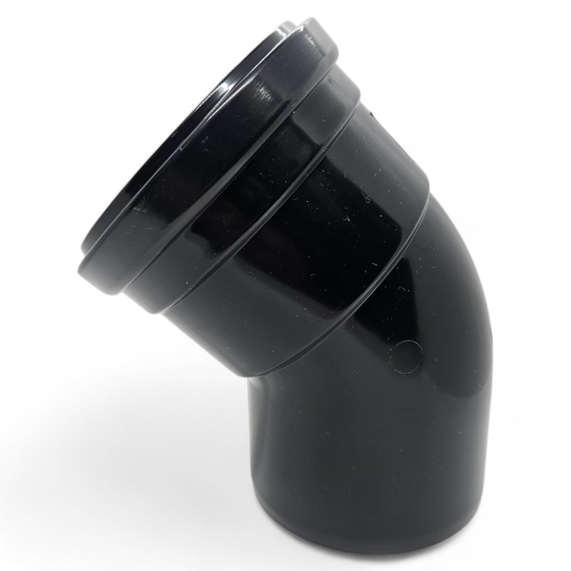 Duraplast UK™ Black 110mm (4 Inch) Soil Pushfit 45 Degree