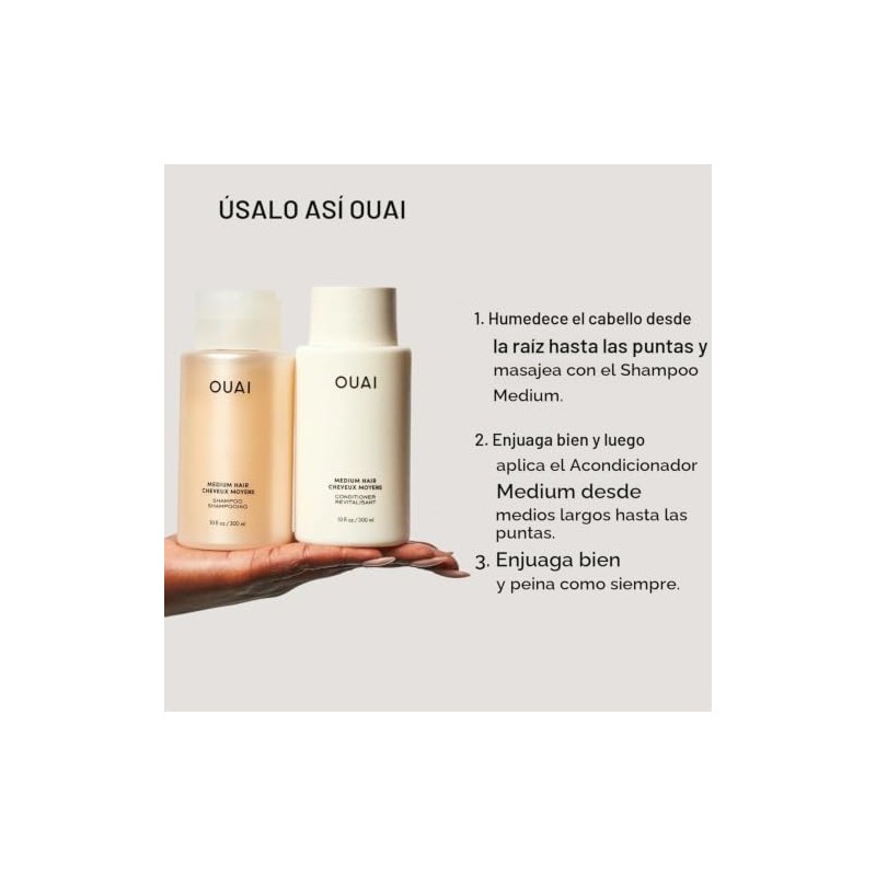 OUAI Set De Champú Y Acondicionador Para Cabello Medio, Tamaño