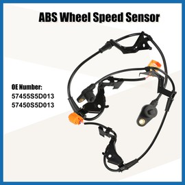 A ABSOPRO 2pcs No.57455S5D013/57450S5D013 ABS Wheel Speed Sensor Front Left Right for Honda Civic VII EP3 2001-2005 Item Replacement