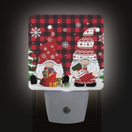 ZiKiLXU Christmas Dwarfs Night Light, 2Pack Christmas Nightlights Plug-in Dusk to Dawn Smart Sensor Led Nightlight for Bedroom Bathroom Kitchen Hallway Stairs Energy Efficient Decor Desk Lamp