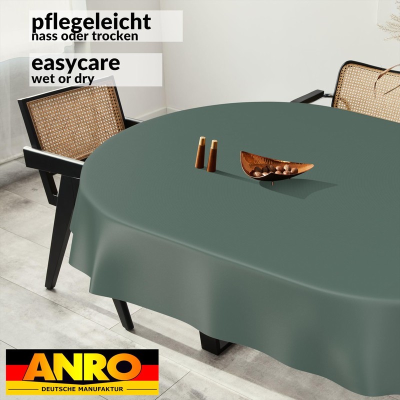 ANRO Oilcloth Tablecloth, Washable, Oilcloth, Garden Tablecloth, Outdoor, Indoor, Oval,