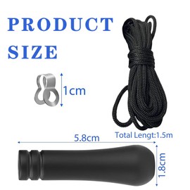 1 PCS Light Pull Cords Handle,Bathroom Pull Cord with 1.5m String,Black