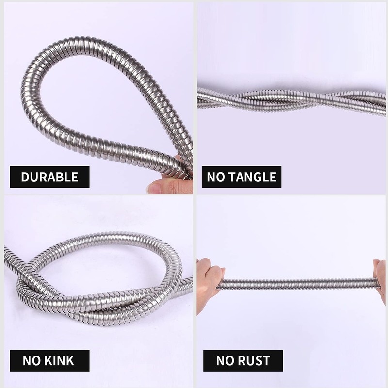 Metal Short Garden Hose 2 ft, Flexible Stainless Steel Garden