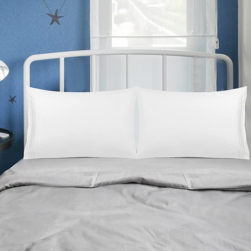 PiccoCasa Embroidered Small Size Soft Brushed Microfiber Pillowcases 2 Pack,
