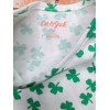 Cat & Jack Girls White Green Shamrock Short Sleeve Tutu