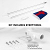 UD_G128 Combo Pack: 5 Ft Tangle Free Spinning Flagpole (Silver)