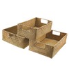 Handmade Seaweed Storage Basket Woven Storage Box with Handle for