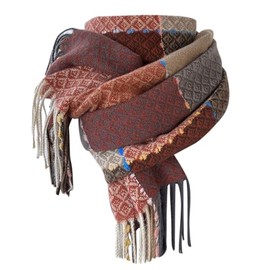 Kwatieh Women's Scarf Winter Green Scarf Long XL White Scarf Wool Scarf Women's Black Hat Scarf Blue Women's Cotton Women's Scarf Women's Beige Cuddly Black Scarf Women, Brick Red