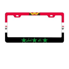 Iraq License Plate Cover Iraq for Car Fingerprint Flag National Emblem Stainless Steel Label
