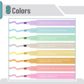 Mr. Pen- Bible Highlighters with Color-Coding System, 8 Pack, Soft Pastel Aesthetic Highlighters Assorted Colors, Bible Markers No Bleed Through