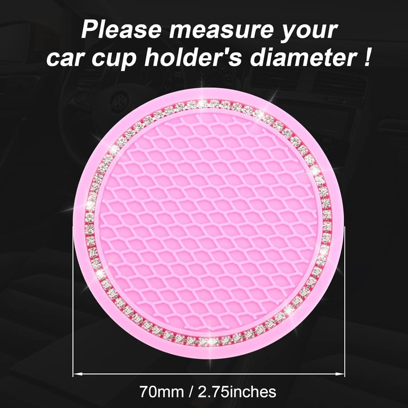 Bling Car Cup Coasters, Crystal Car Cup Holder Coaster, Rhinestone