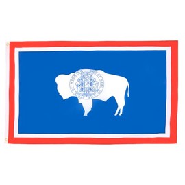 AZ FLAG - Wyoming Flag - 5ft x 3ft (150cm x 90cm) - Lightweight Polyester - American Flag - USA - With Integrated Metal Eyelets - 80g