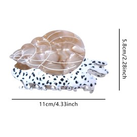Novelty Sea Snail Hair Clip,Cute Acetate Claw Clips,Big Conch Hair Clips for Women,Khaki