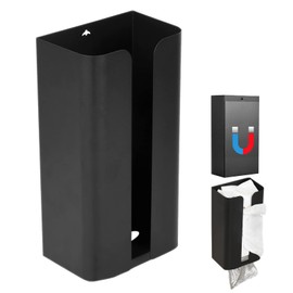 FUNDE-ROD Tissue Case, Magnetic Box, Paper Holder, Stylish, Wall Mounted, One Hand Tear Storage, Kitchen, Bath, Washbasin (Black)