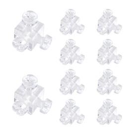 MOROBOR Acrylic Corner Bracket, 10pcs Clear 6-Hole Cube Joint Brace Brackets with Mounting Screws for Reinforcement Connecting Furniture(10MM)