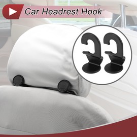 HEROFFIX 2 Pcs for Purses Bags Keys Water Bottles and Shopping Bags Car Seat Headrest Hook Sturdy Car Seat Back Organizer Hooks Black ABS 2.72"x1.54"