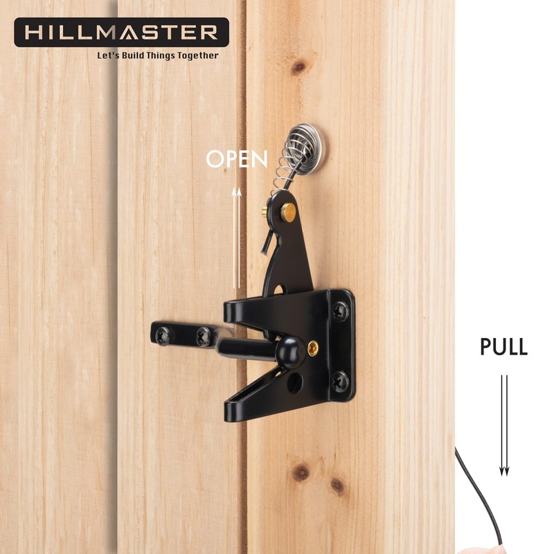 HILLMASTER 2 Pack Self Locking Gate Latch for Wooden Fence