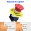 DKARDU 2NC 22mm Emergency Stop Push Button Switch Red Mushroom