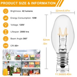 AMI PARTS 22002263 Dryer Light Bulb 10W 120V Light Bulb Replacement Fit for Whirlpool Kenmore Kitche-Naid Dryers for WP22002263 3406124 4344740 PS11739347 AP6006279 2-Pack