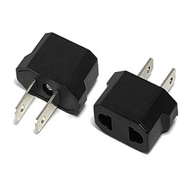Ckitze Travel Europe to USA Power Plug Adapter - 2 Pack - Round to Flat - European to American Outlet - for Mobile Cell Phone, Laptop, Tablet Chargers and More