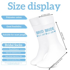 ZVUZVO Bride Socks 2025 For Bridal Shower Gifts, White Blue Bride To Be Gifts For Bachelorette Party Decorations, Novelty Wife Bridesmaid Gifts For Stylish Newlywed Couple Chic Wedding