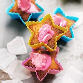 Koksi Muffin and Cupcake Moulds with Different Shapes - 12-Piece Pack Reusable Cupcake Cases Baking Molds Liners - 7 x 7 x 5 cm