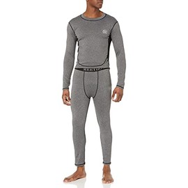 MeetHoo Men’s Thermal Underwear Set, Compression Base Layer Sports Long Johns Fleece Lined Winter Gear Running Skiing, Gray, X-Large
