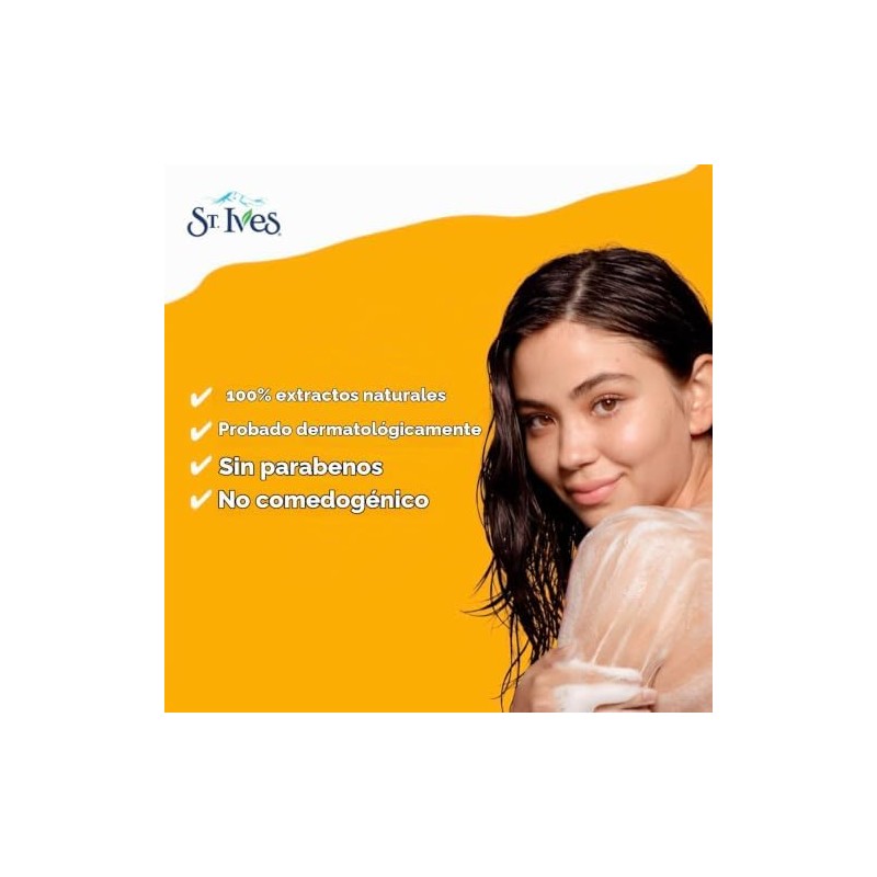 St. Ives Gel de ducha exfoliante de albaricoque para mujer,