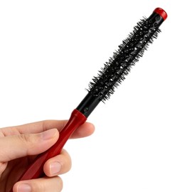 Small Round Brush for Blow Drying, 0.5in Mini Roller Brush Wood