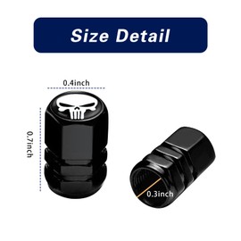 ijuicy 4 PCS Car Tire Valve Stem Caps, Air Caps Cover with Skull Pattern, Dust Proof Metal Valve Stem Covers, Universal for Cars, SUVs, Bikes, Trucks and Motorcycles (White)