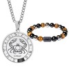 Caimeytie Men's Zodiac Sign Necklace and Bracelet Set, Constellation Necklace,
