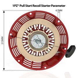 1PZ UK6-PS7 GX390 Recoil Spring Pull Starter Replacement for GX340 GX390 GX610 GX620 11hp 13hp 28400-ZE3-W01ZA Generator Pull Starter with 6 Bolts and Rope Kit