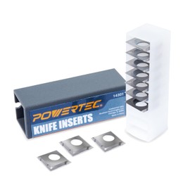 POWERTEC 14.3mm Carbide Inserts Cutter Knives for Spiral & Helical Cutterheads - Fits Wen PL1326, JT630H & Rikon 25-130H, Tungsten Carbide Replacement Blades for Planer and Jointer (14301)